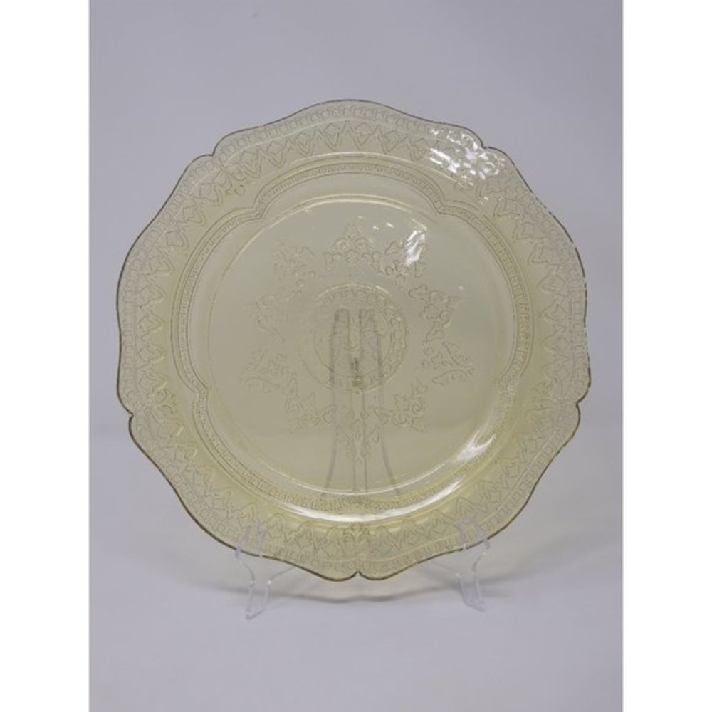 Vintage Federal Glass‎ Depression Glass Dinner Plate Yellow Patrician Spoke
